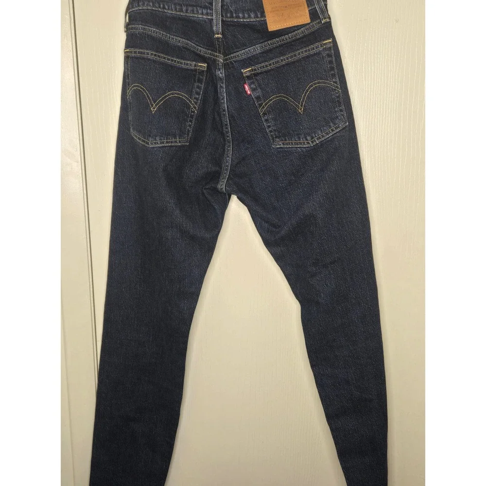 Levis Wedgie Straight Jeans Dark Wash Indigo High Rise Denim Size 26
